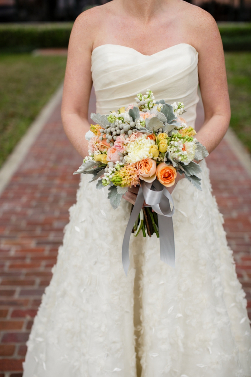 Fresh Southern Peach and Gold Wedding Inspiration via TheELD.com