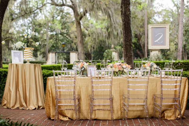 Fresh Southern Peach and Gold Wedding Inspiration via TheELD.com