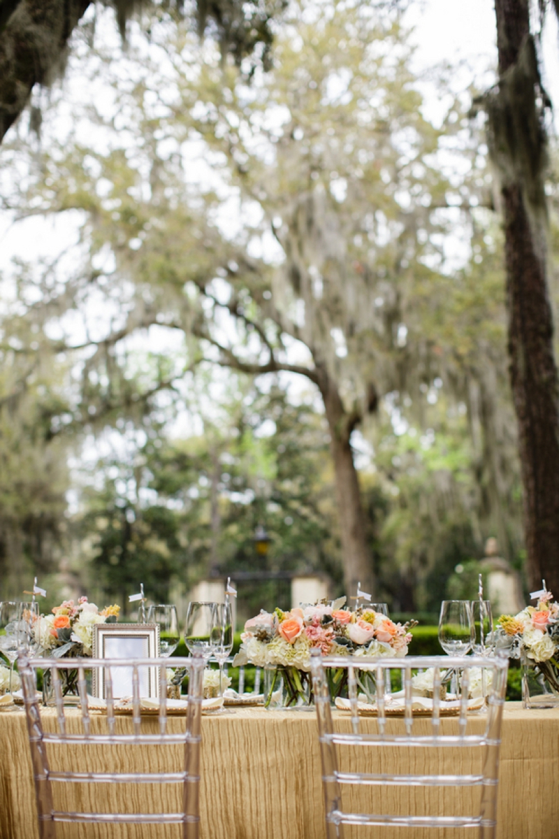 Fresh Southern Peach and Gold Wedding Inspiration via TheELD.com