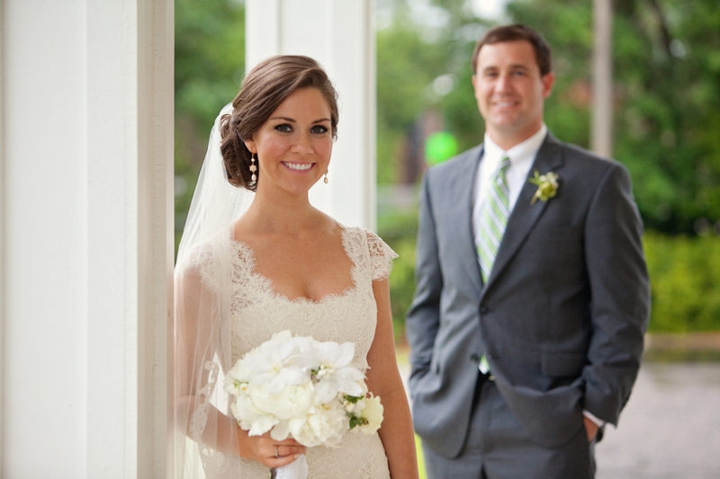 Green, Blue, and Burlap Southern Wedding via TheELD.com