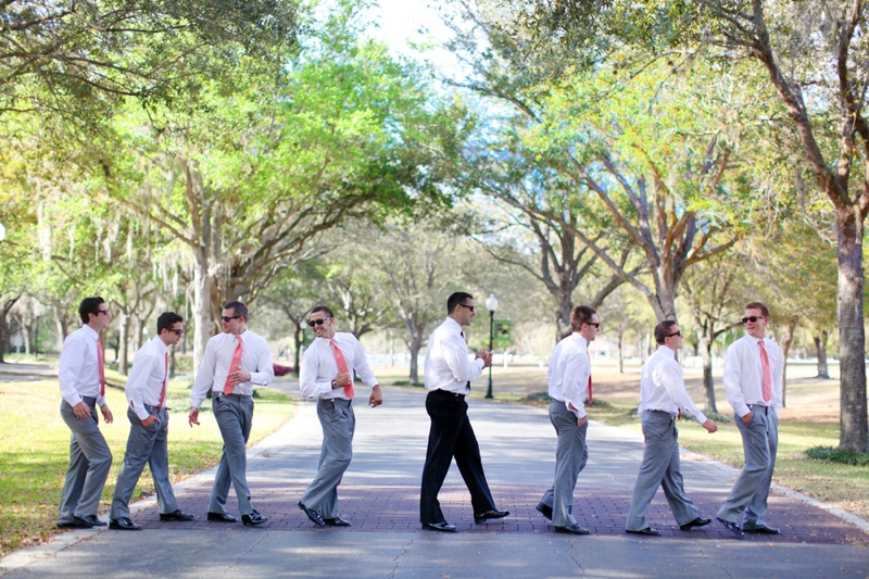 Modern Elegant Coral and Gray Wedding via TheELD.com