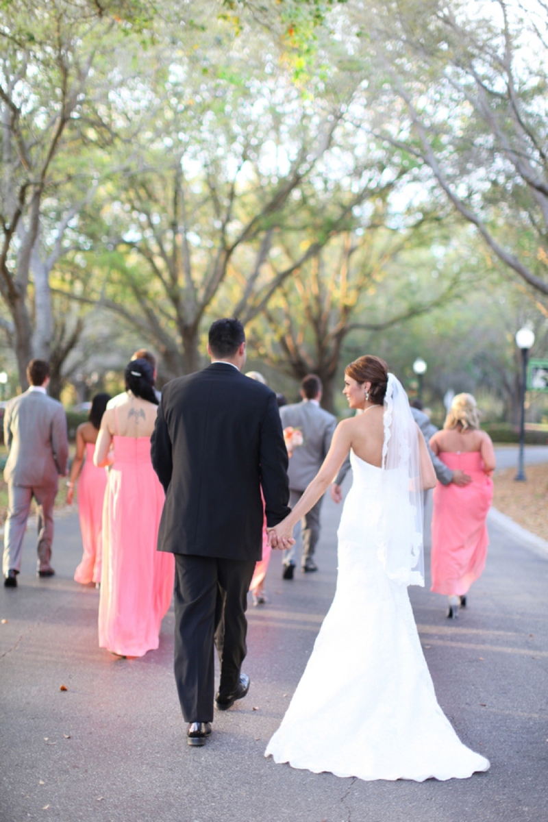 Modern Elegant Coral and Gray Wedding via TheELD.com