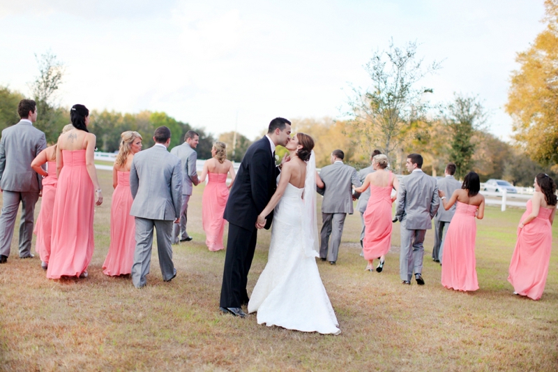 Modern Elegant Coral and Gray Wedding via TheELD.com