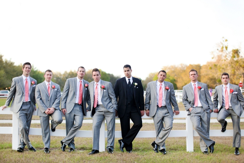 Modern Elegant Coral and Gray Wedding via TheELD.com