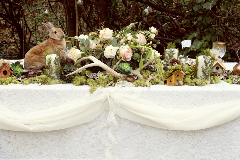 Romantic Nature Inspired Snow White Wedding Inspiration via TheELD.com