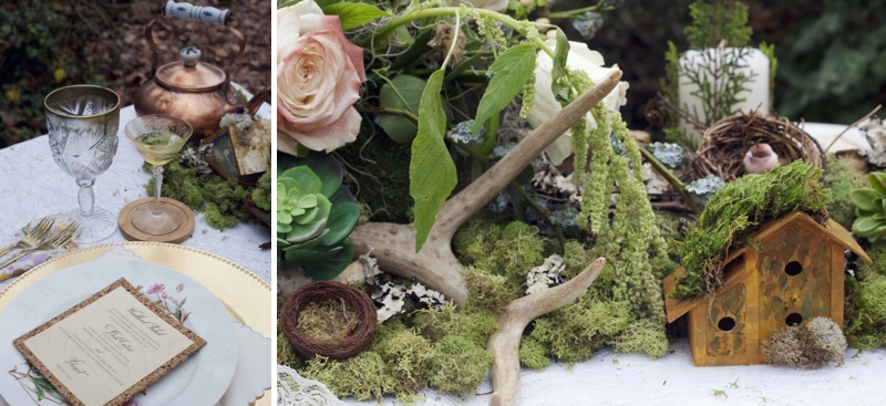 Romantic Nature Inspired Snow White Wedding Inspiration via TheELD.com