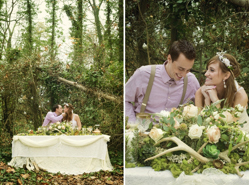 Romantic Nature Inspired Snow White Wedding Inspiration via TheELD.com