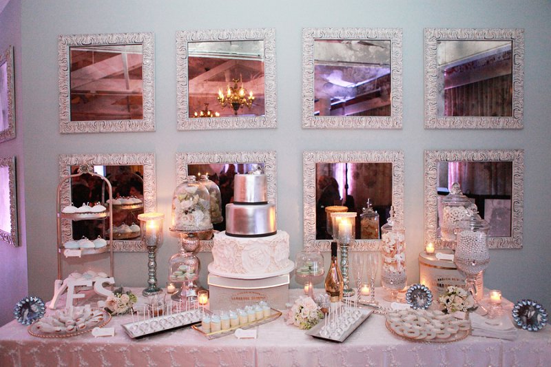 A Glamorous Pink, White, & Silver Engagement Party via TheELD.com