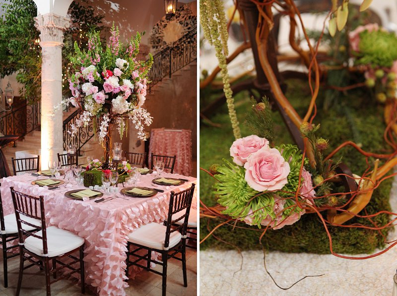 Elegant Enchanted Garden Pink and Green Wedding via TheELD.com