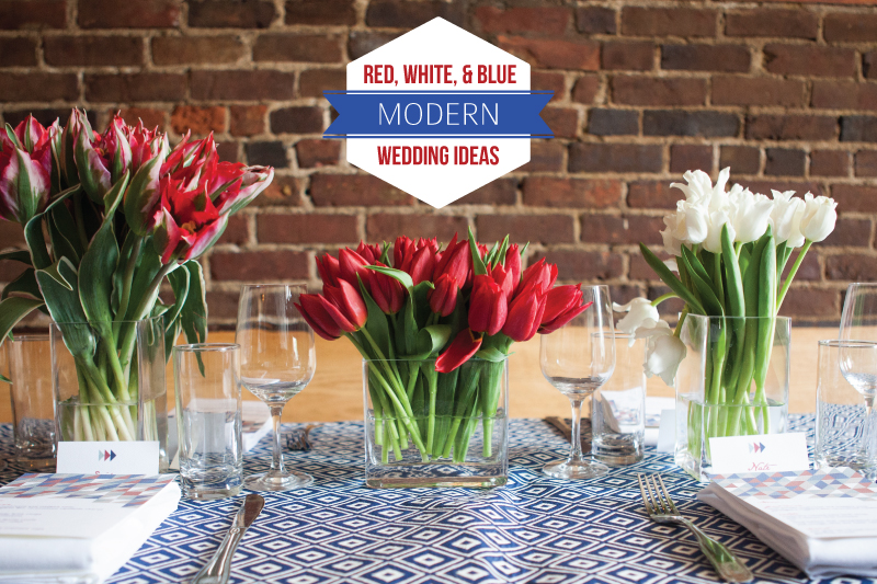 Red, White, and Blue Wedding Ideas {Modern} via TheELD.com