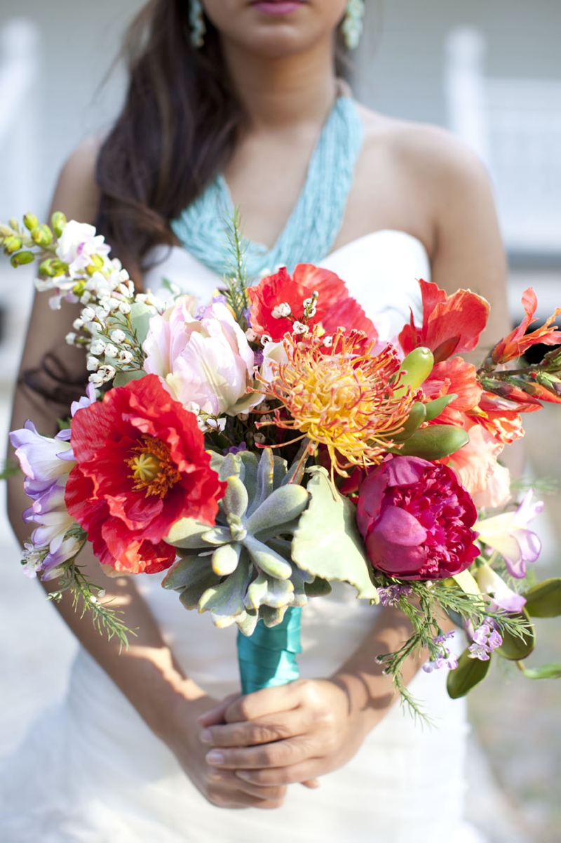 Aqua, Black, and White Wedding Inspiration via TheELD.com