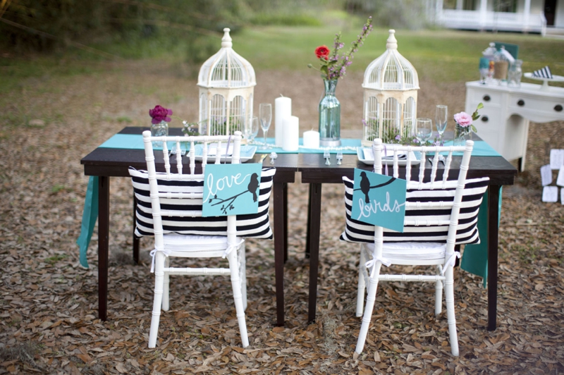 Aqua, Black, and White Wedding Inspiration via TheELD.com