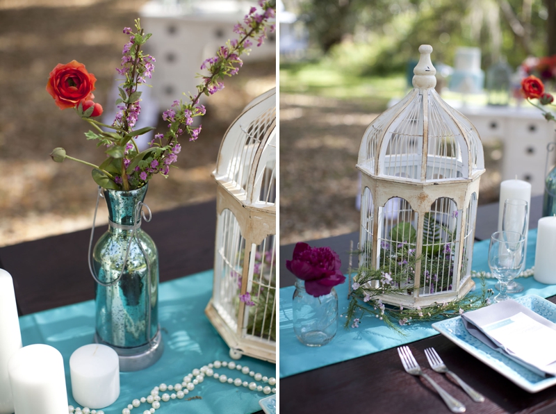 Aqua, Black, and White Wedding Inspiration via TheELD.com