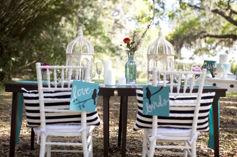 Aqua, Black, and White Wedding Inspiration via TheELD.com