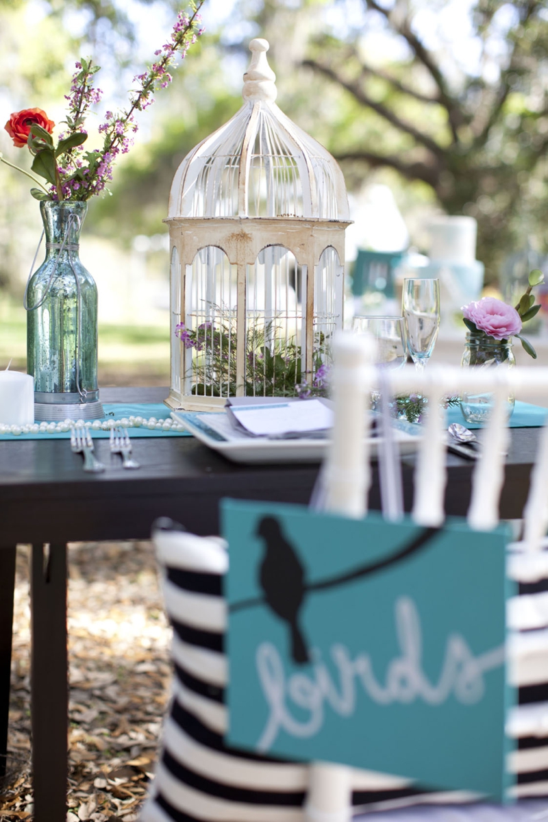 Aqua, Black, and White Wedding Inspiration via TheELD.com