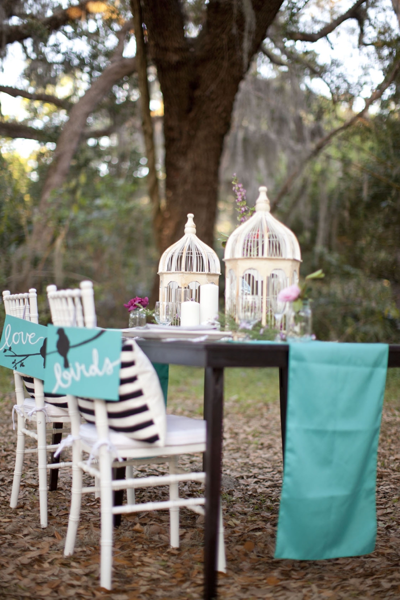 Aqua, Black, and White Wedding Inspiration via TheELD.com