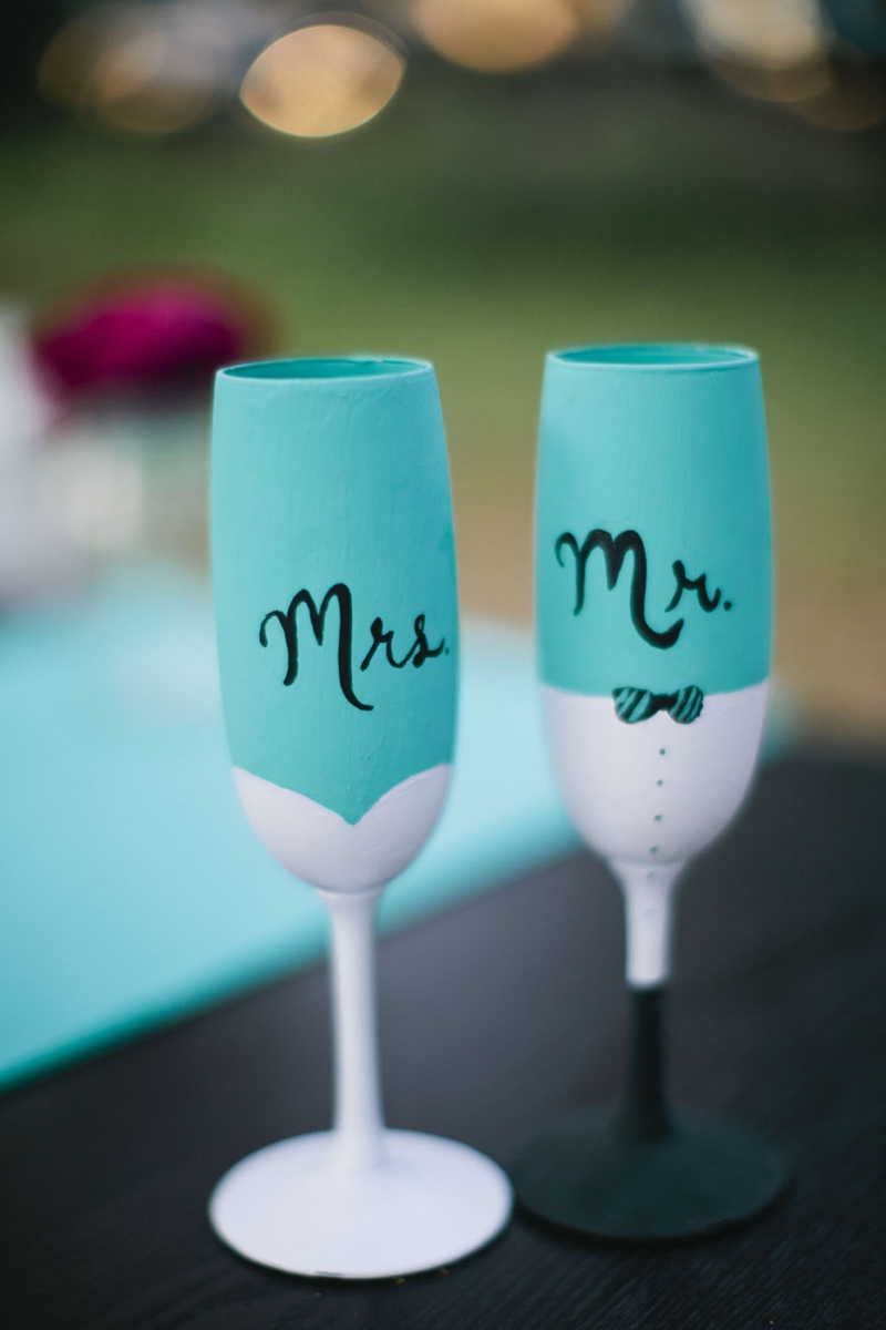 Aqua, Black, and White Wedding Inspiration via TheELD.com