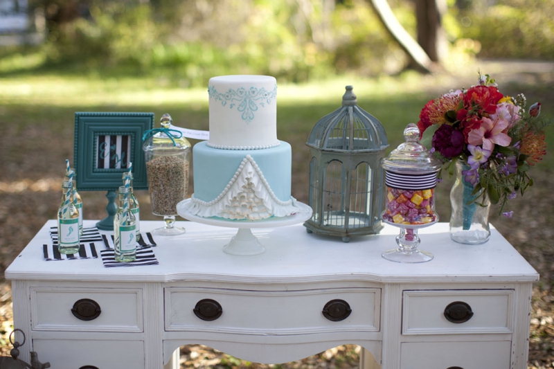 Aqua, Black, and White Wedding Inspiration via TheELD.com