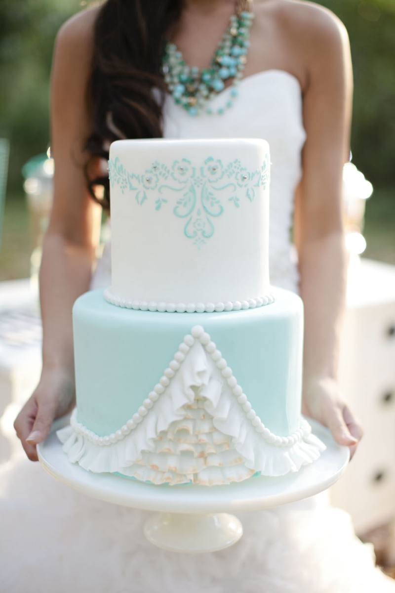 Aqua, Black, and White Wedding Inspiration via TheELD.com