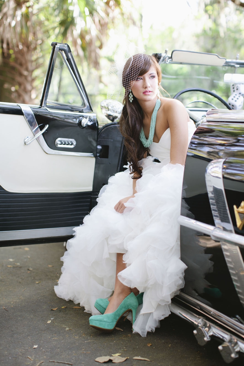 Aqua, Black, and White Wedding Inspiration via TheELD.com