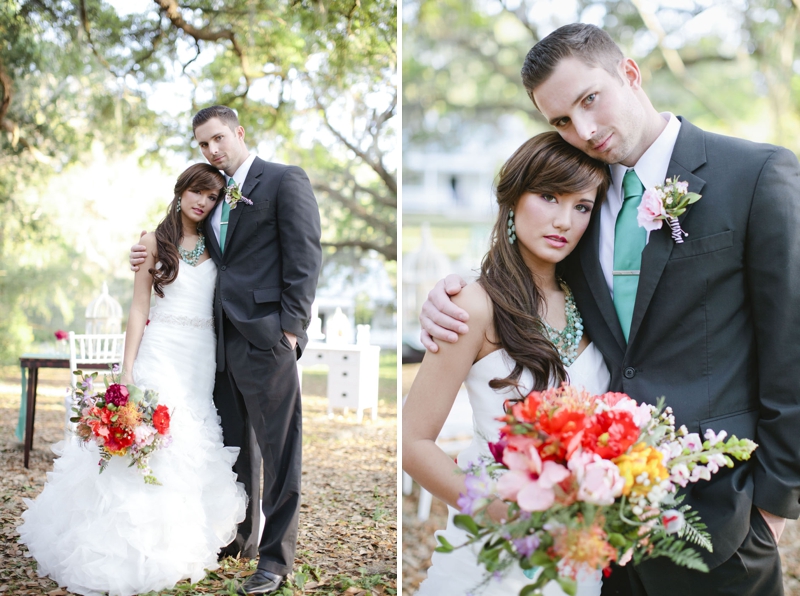 Aqua, Black, and White Wedding Inspiration via TheELD.com