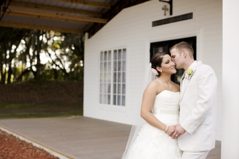 Coral and Sage Green Florida Barn Wedding via TheELD.com