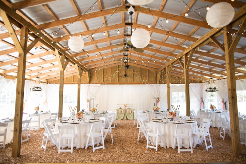 Coral and Sage Green Florida Barn Wedding via TheELD.com