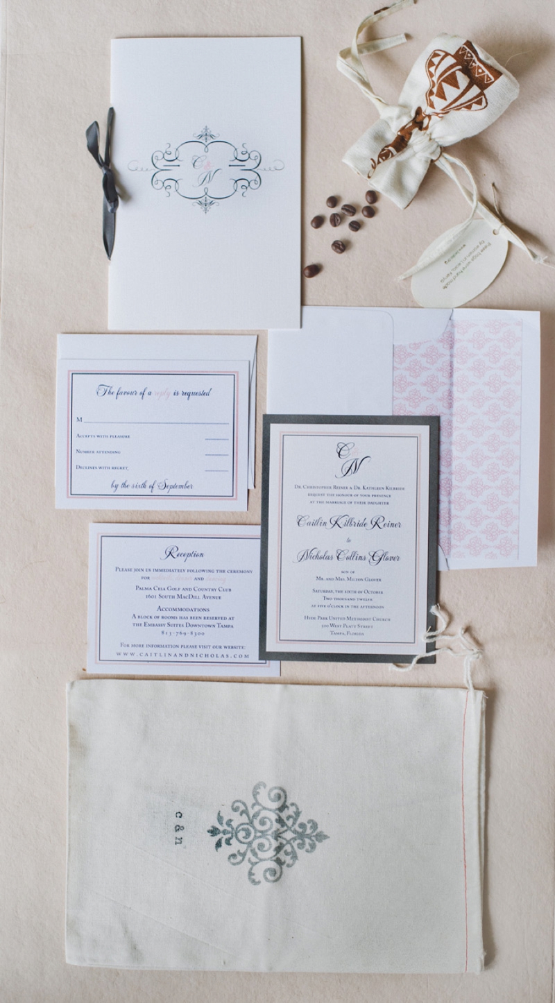 Elegant Pink and Gray Wedding via TheELD.com