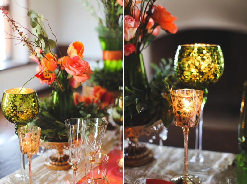 Chic Emerald and Orange Wedding Inspiration via TheELD.com