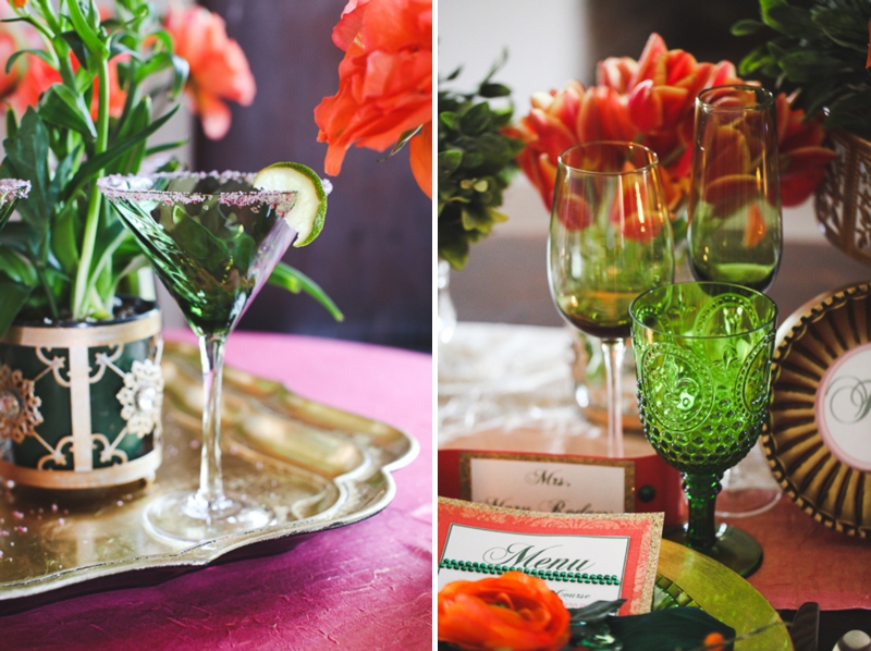 Chic Emerald and Orange Wedding Inspiration via TheELD.com