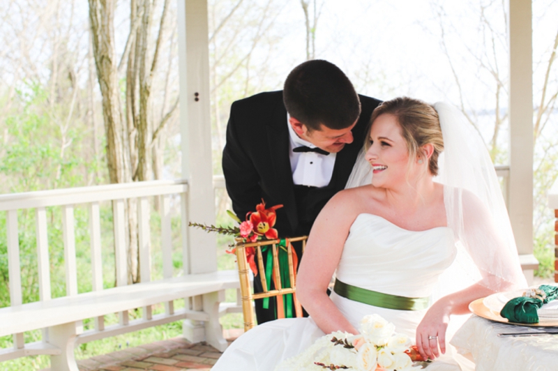 Chic Emerald and Orange Wedding Inspiration via TheELD.com