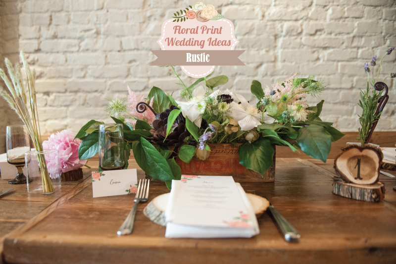 Floral Print Wedding Ideas {Rustic} via TheELD.com