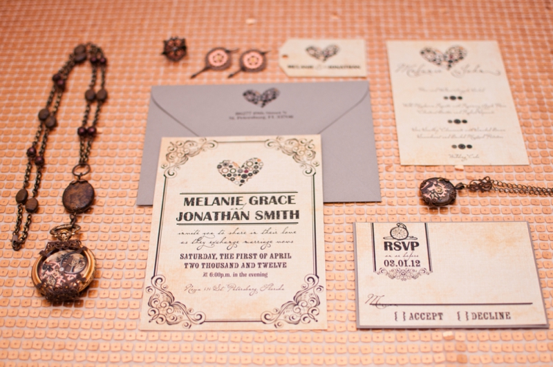 Steampunk Red and Copper Wedding Inspiration via TheELD.com