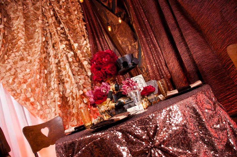 Steampunk Red and Copper Wedding Inspiration via TheELD.com