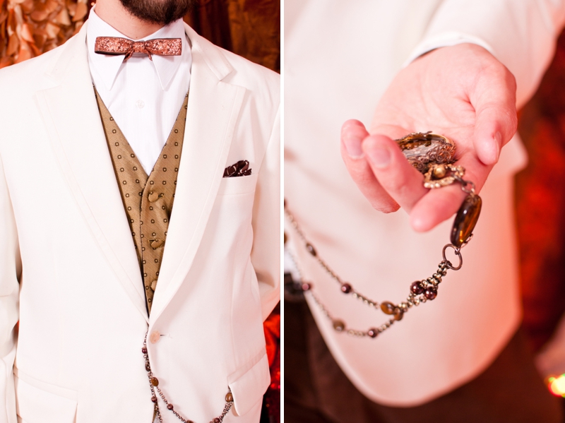 Steampunk Red and Copper Wedding Inspiration via TheELD.com