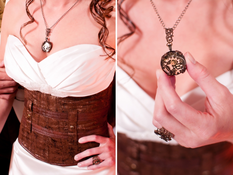Steampunk Red and Copper Wedding Inspiration via TheELD.com
