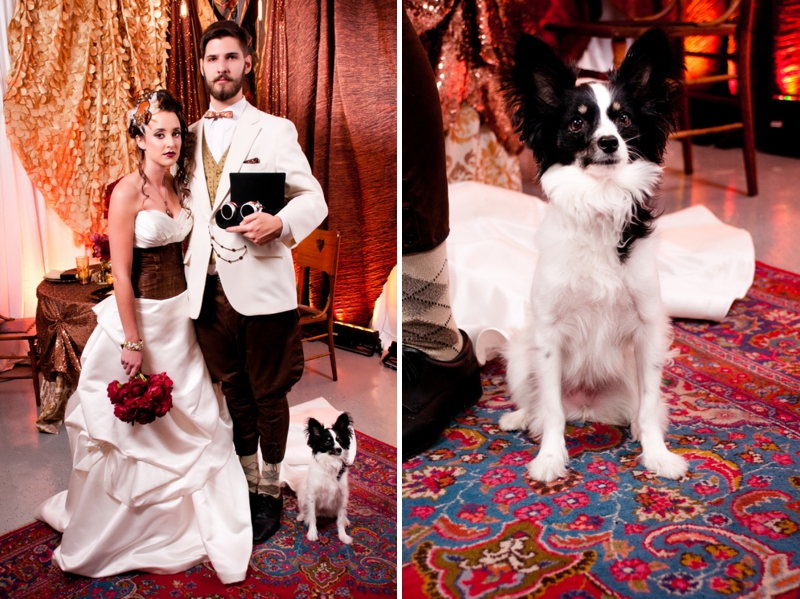 Steampunk Red and Copper Wedding Inspiration via TheELD.com