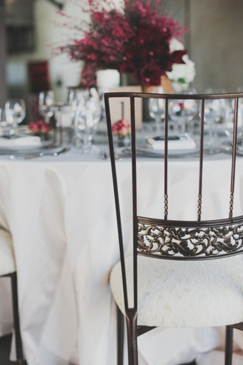 Modern Red Industrial Wedding Inspiration via TheELD.com