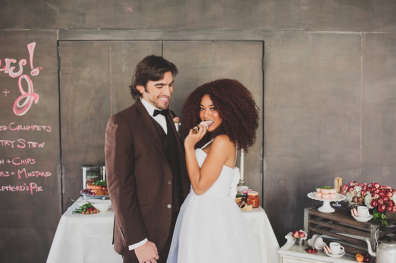 Modern Red Industrial Wedding Inspiration via TheELD.com