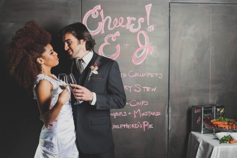 Modern Red Industrial Wedding Inspiration via TheELD.com