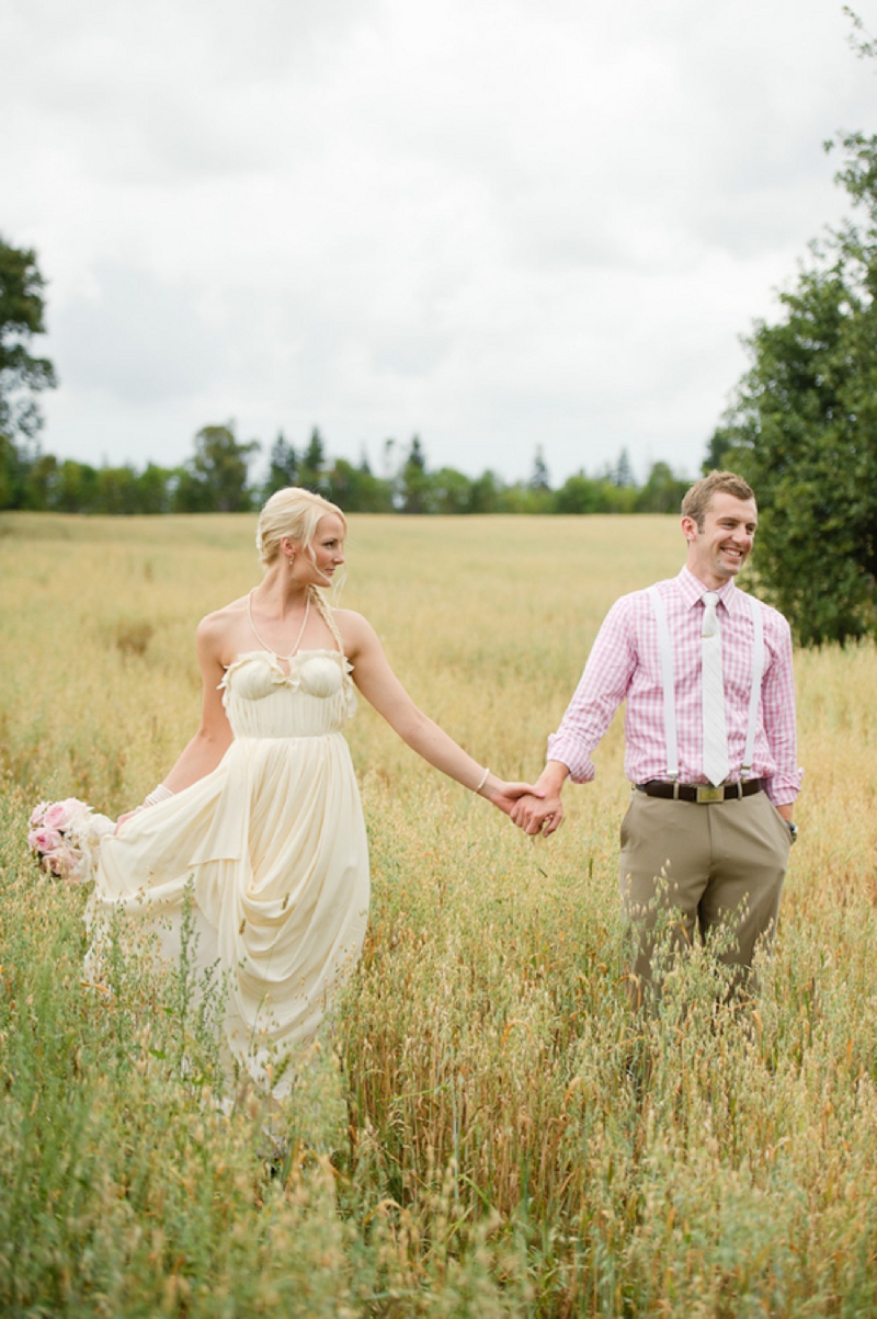 A Prince Edward Island Rustic Pink and White Wedding via TheELD.com