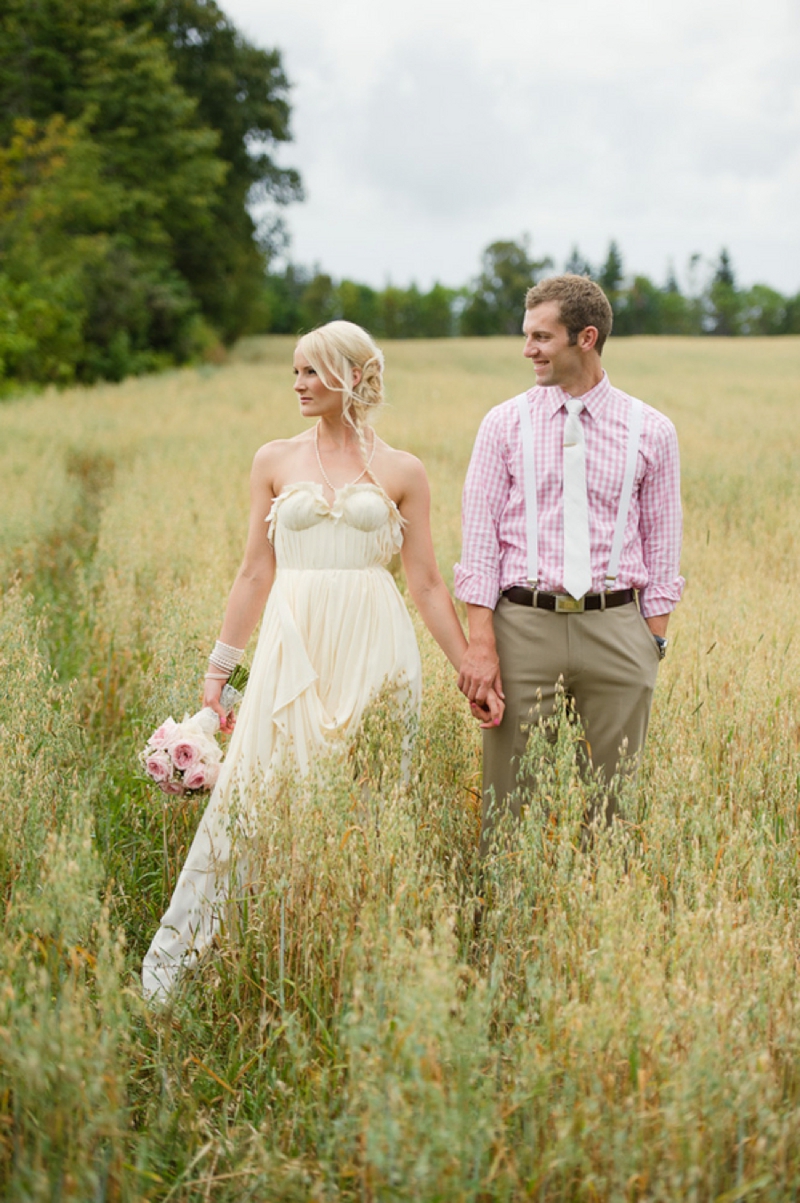 A Prince Edward Island Rustic Pink and White Wedding via TheELD.com