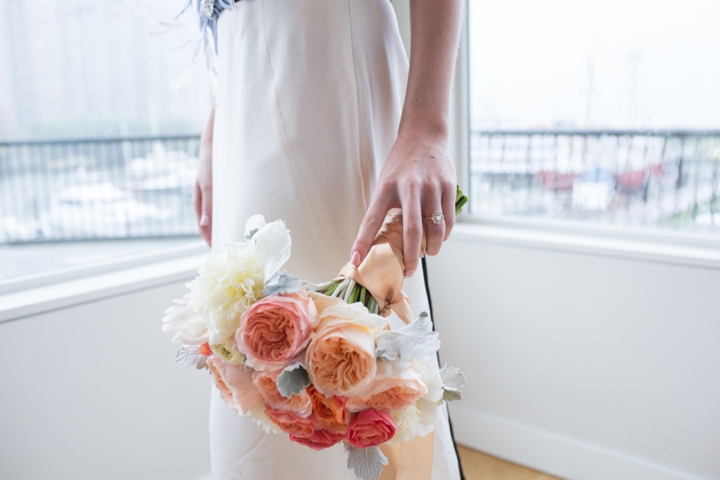 Modern Nautical Peach and Gray Wedding Inspiration via TheELD.com