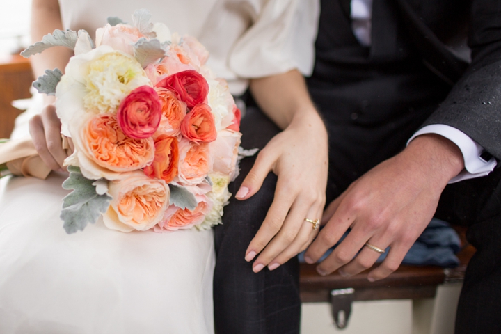 Modern Nautical Peach and Gray Wedding Inspiration via TheELD.com