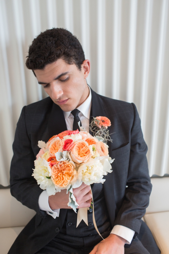 Modern Nautical Peach and Gray Wedding Inspiration via TheELD.com