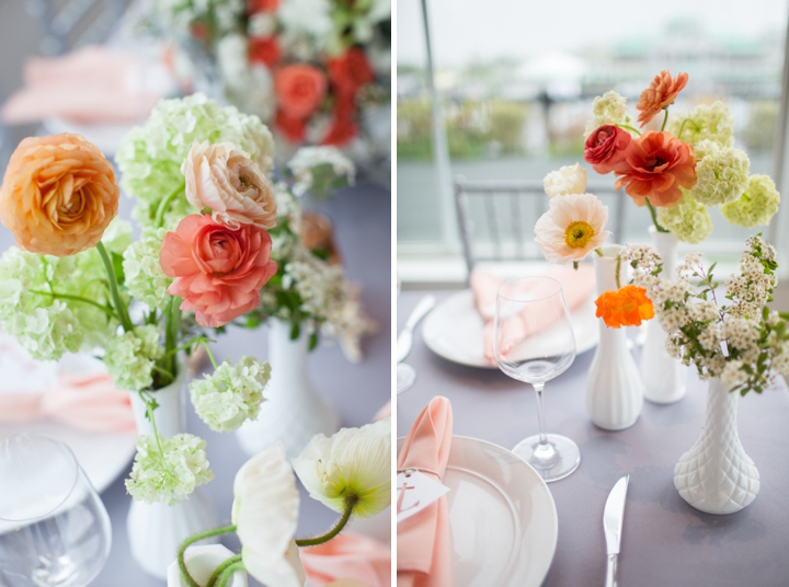 Modern Nautical Peach and Gray Wedding Inspiration via TheELD.com