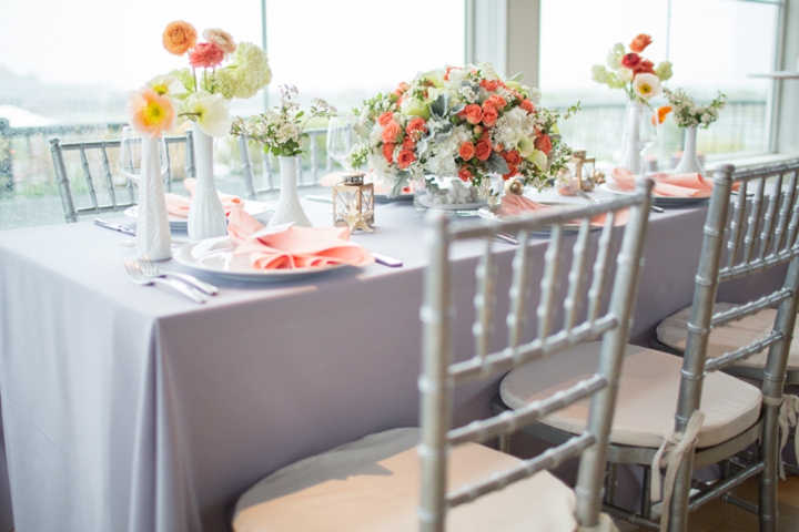 Modern Nautical Peach and Gray Wedding Inspiration via TheELD.com