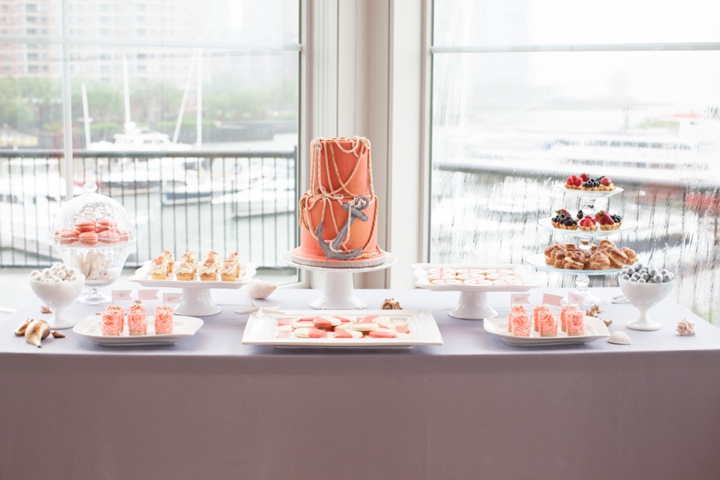 Modern Nautical Peach and Gray Wedding Inspiration via TheELD.com