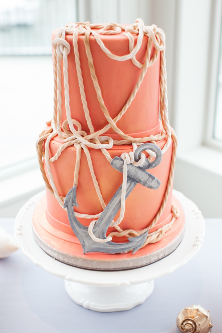 Modern Nautical Peach and Gray Wedding Inspiration via TheELD.com