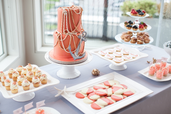 Modern Nautical Peach and Gray Wedding Inspiration via TheELD.com